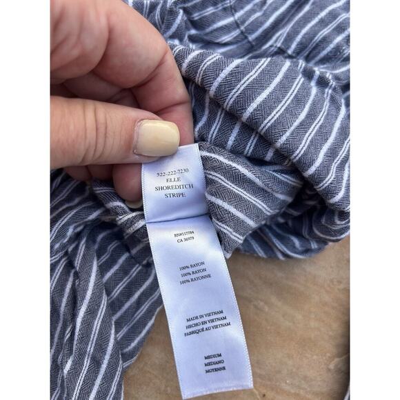 Rails Elle Popover Shirt Blue White Striped Womens Medium - Picture 4 of 5